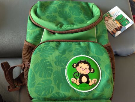 Scooli Kindergarten Rucksack Grün Affe Neu Brustgurt