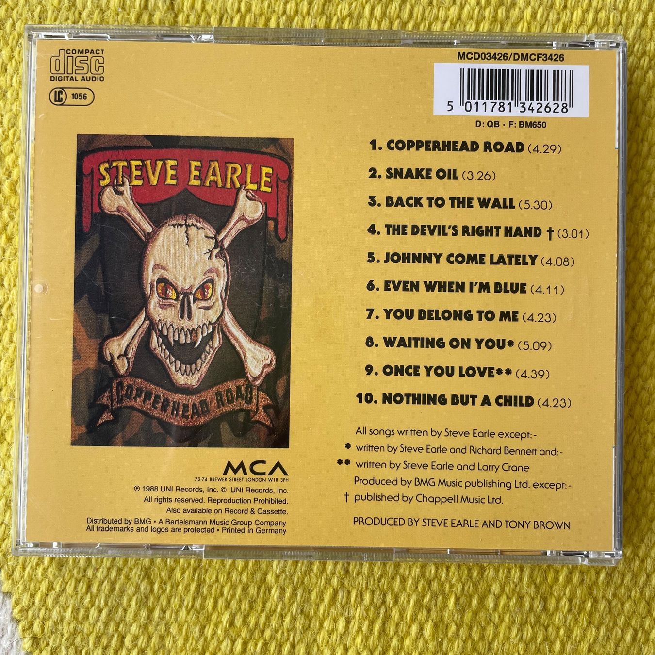 CD: STEVE EARLE-COPPERHEAD ROAD – Usato da Rorschacherberg venduto da CD-Roli 1