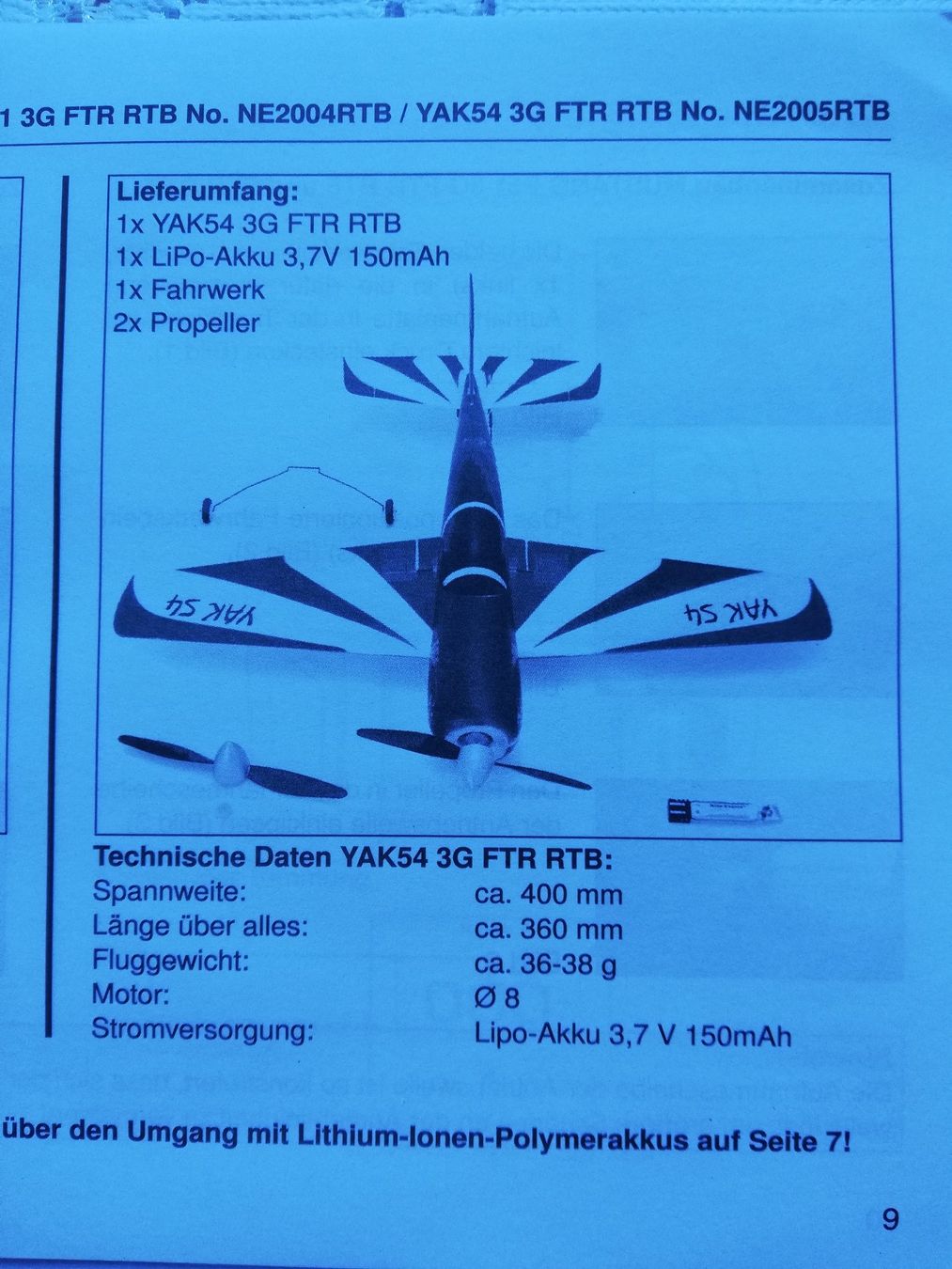 Modellismo RC: ROBBE Nine Eagles YAK 54 3G RC Flugzeug – Nuovo e nell'imballaggio originale da Flüh venduto da AMS-Modellbau 5