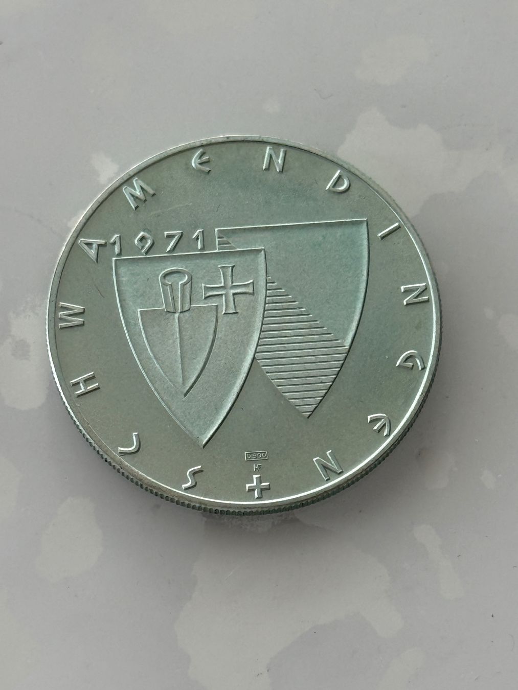 Medaglie: Schweizer Silbermedaille  Schwamendingen 1971 – Usato da Wallisellen venduto da SWISS_SILVER1 1
