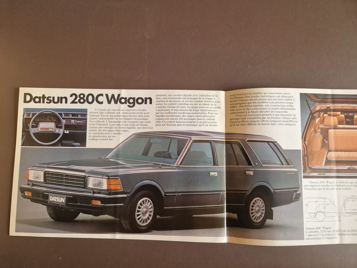 Datsun Documenti: Datsun Cherry & Breaks – 2 originale Auto-Prospekte 70er/80e – Usato da Le Vaud venduto da Balthasar 2