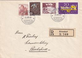 R-Brief von Sitterdorf TG nach Bischofszell TG 1949