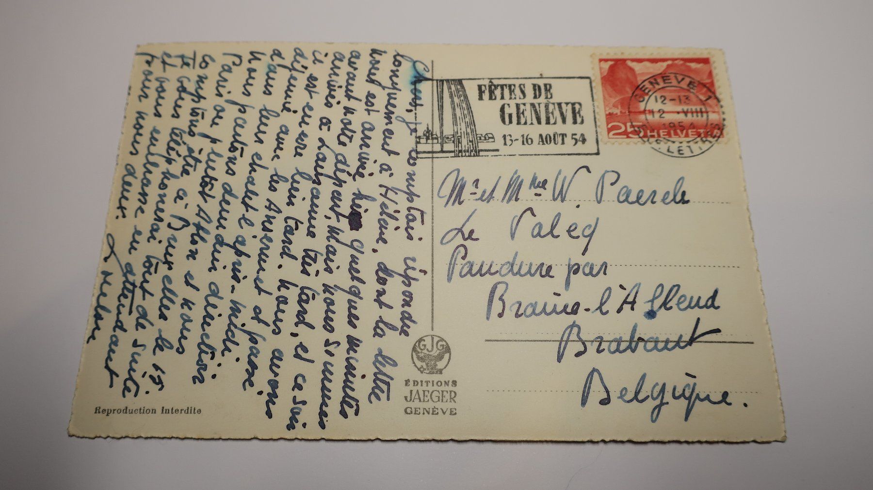 Cartoline postali: Genève Le jet d'eau – Usato da Cormoret venduto da Pascalll2001 2