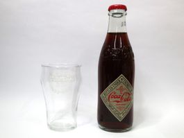 Coca Cola Glas Refresca 1937-1962, 25 Jahre + Jubi Flasche