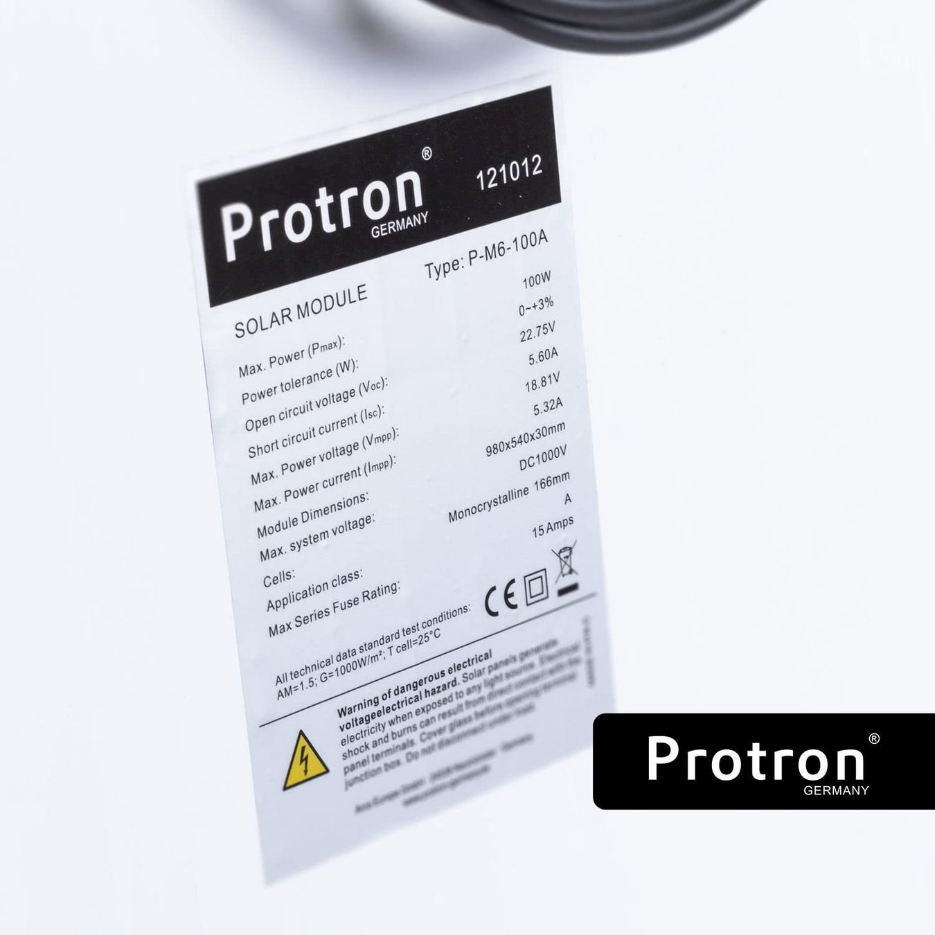 Panneaux solaires: Protron 100W Monokristallin Solarmodul – Neuf avec emballage d'origine à Bottighofen par zaap 2