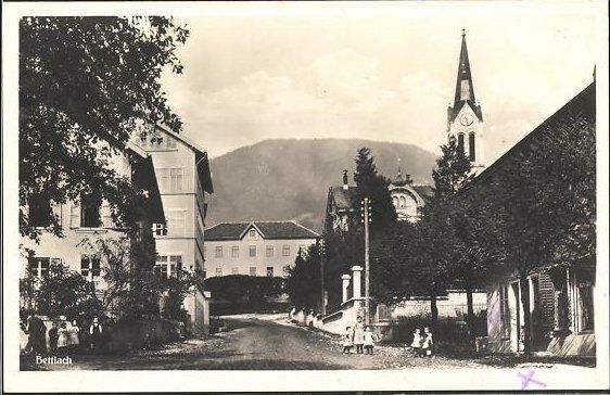 Cartoline postali: Bettlach SO Ortsansicht Kirche , ca.1930 – Usato da Solothurn venduto da Bepposol