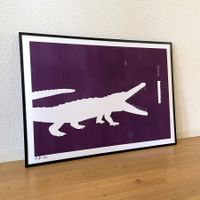 Krokodil Moderne Kunst Bild Bammert Crocodile Bite Aubergine