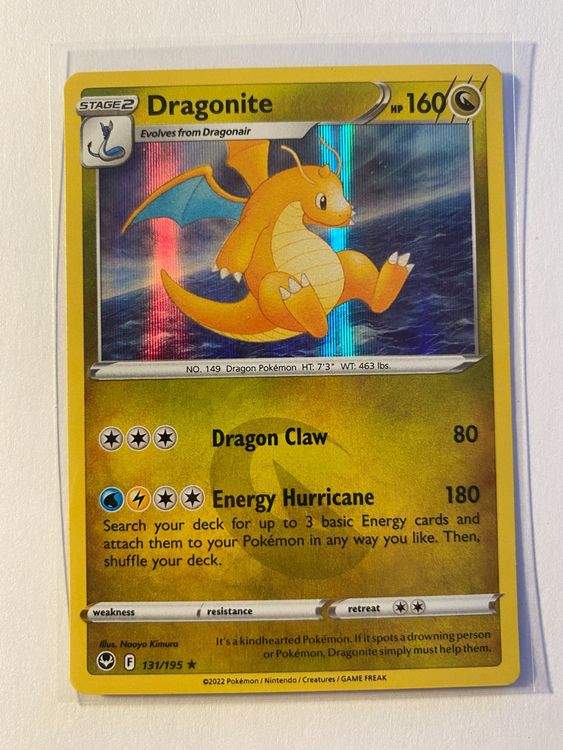 Lotto Di 3 Carte Pokemon Dragonite 131/195 - Silver Tempest - Set Evoluzione, Raro - Possibili Versioni Reverse Holo - 3