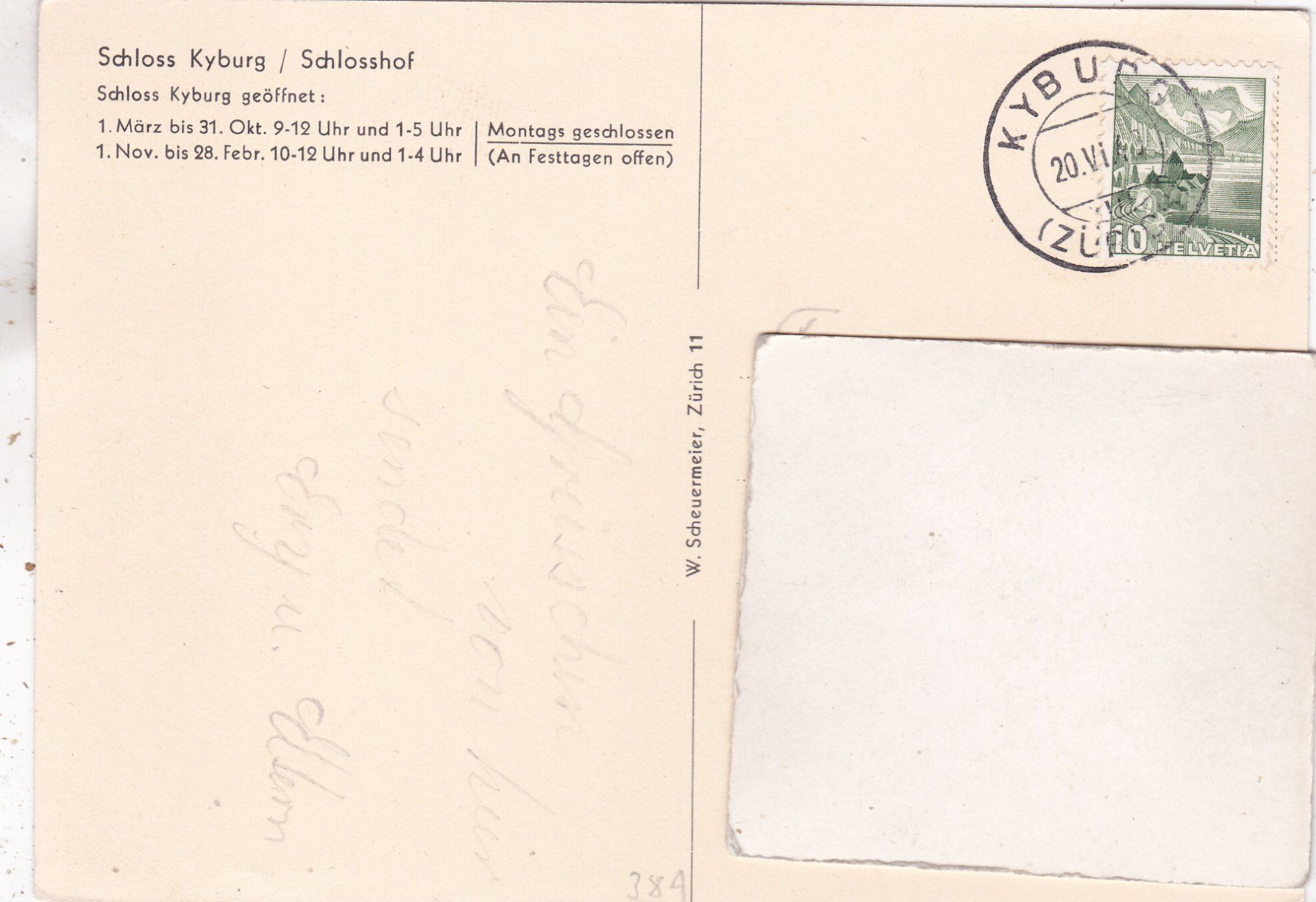 Cartoline postali: Schloss Kyburg Schlosshof – Usato da Herisau venduto da Lisegrat2008 1