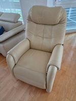 Ledersessel beige mit Relaxfunktion Mönsted