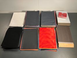 gr. Posten div. Leder, Textil, Netz u. Oberfl. Muster ab 1.-