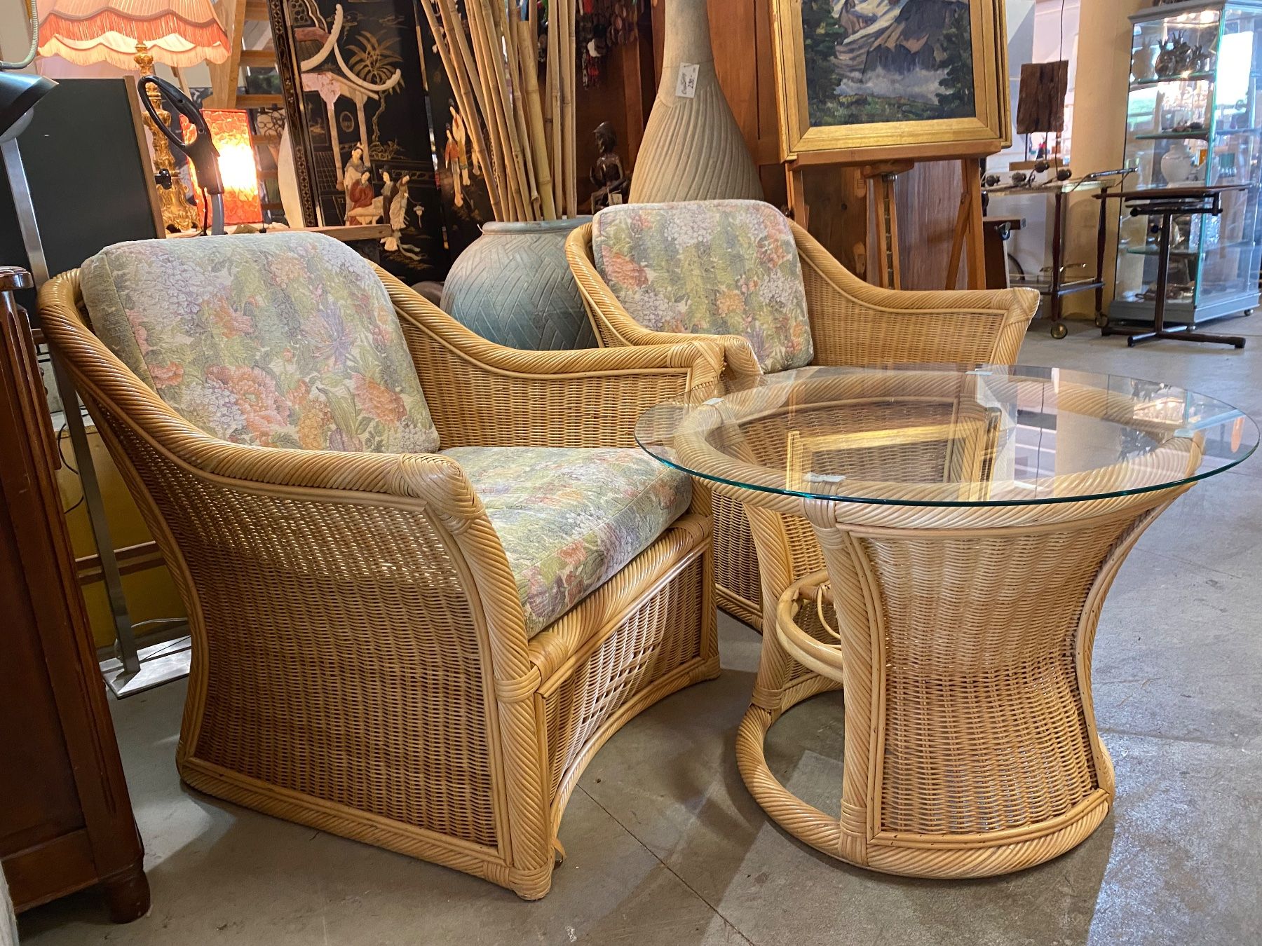 Set di tavolo e panche: Vintage Rattan Lounge Set, 2 Sessel & Tisch – Usato da Ballwil venduto da ClassicGallery 5