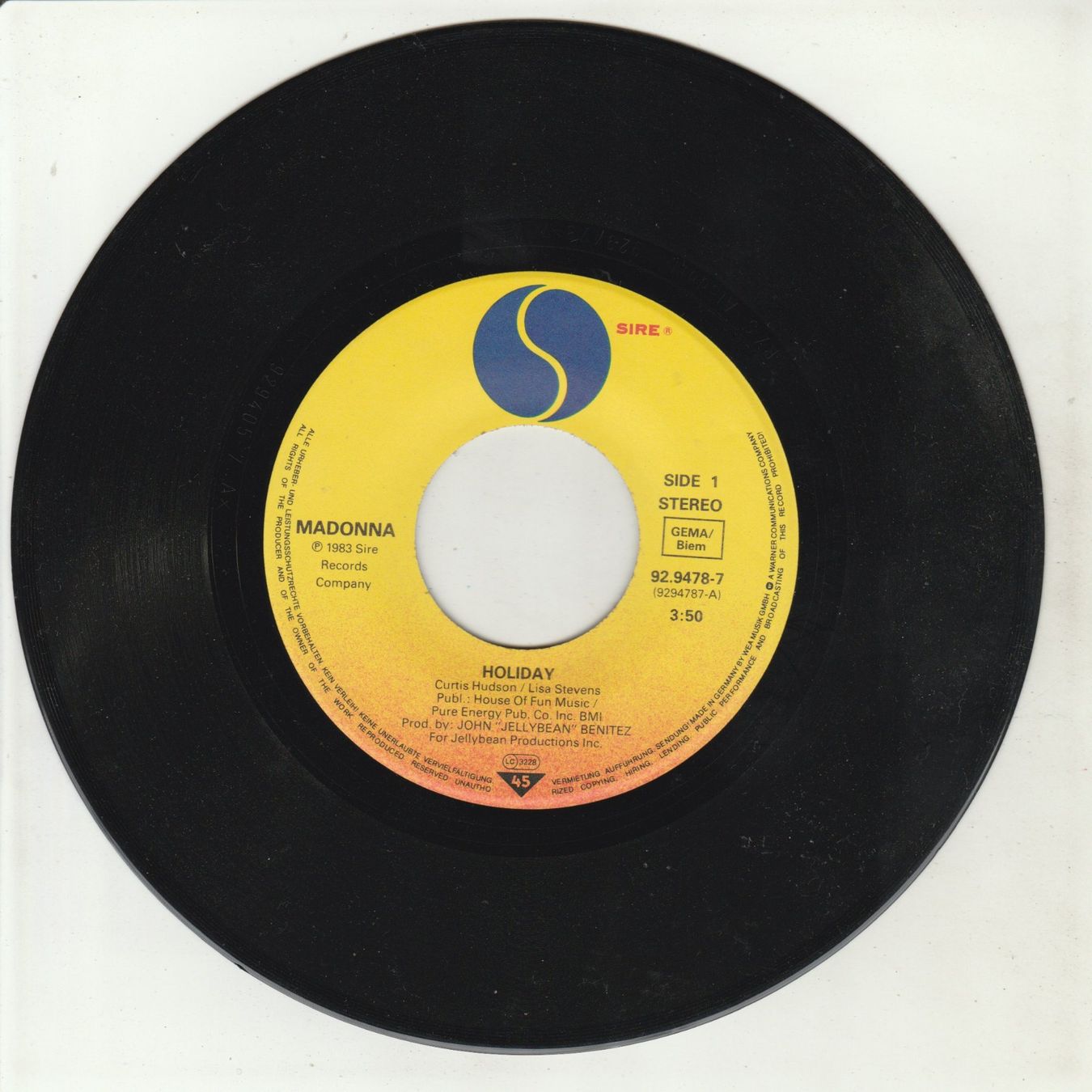 Dischi in vinile: Madonna - Holiday 7" Vinyl 1983 – Usato da Tübach venduto da JamesStone 2