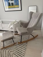 Quax Schaukel-/Stillsessel De Luxe Sand Grey mit Hocker