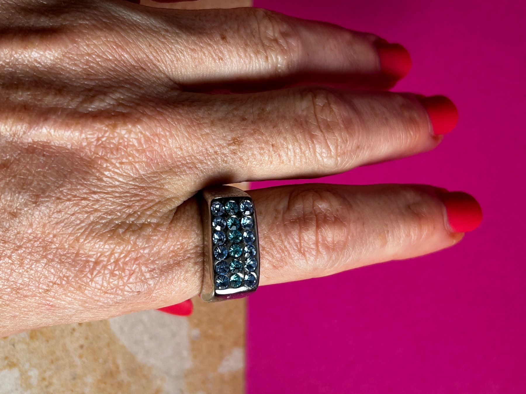 Anelli: Ring RETRO BLUE Gr. 61  Statement Ring – Usato da Dittingen venduto da Bijoubelle 1