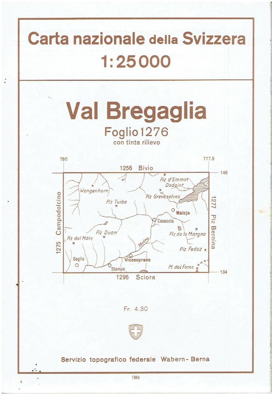 Landkarten & Atlanten: Val Bregaglia 1964 – Gebraucht aus Flims - Dorf von Stagediver