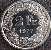 2 Franken 1977 stgl. / aus Münzsatz