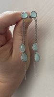 Silber Ohrringe mit Aquamarin Edelstein