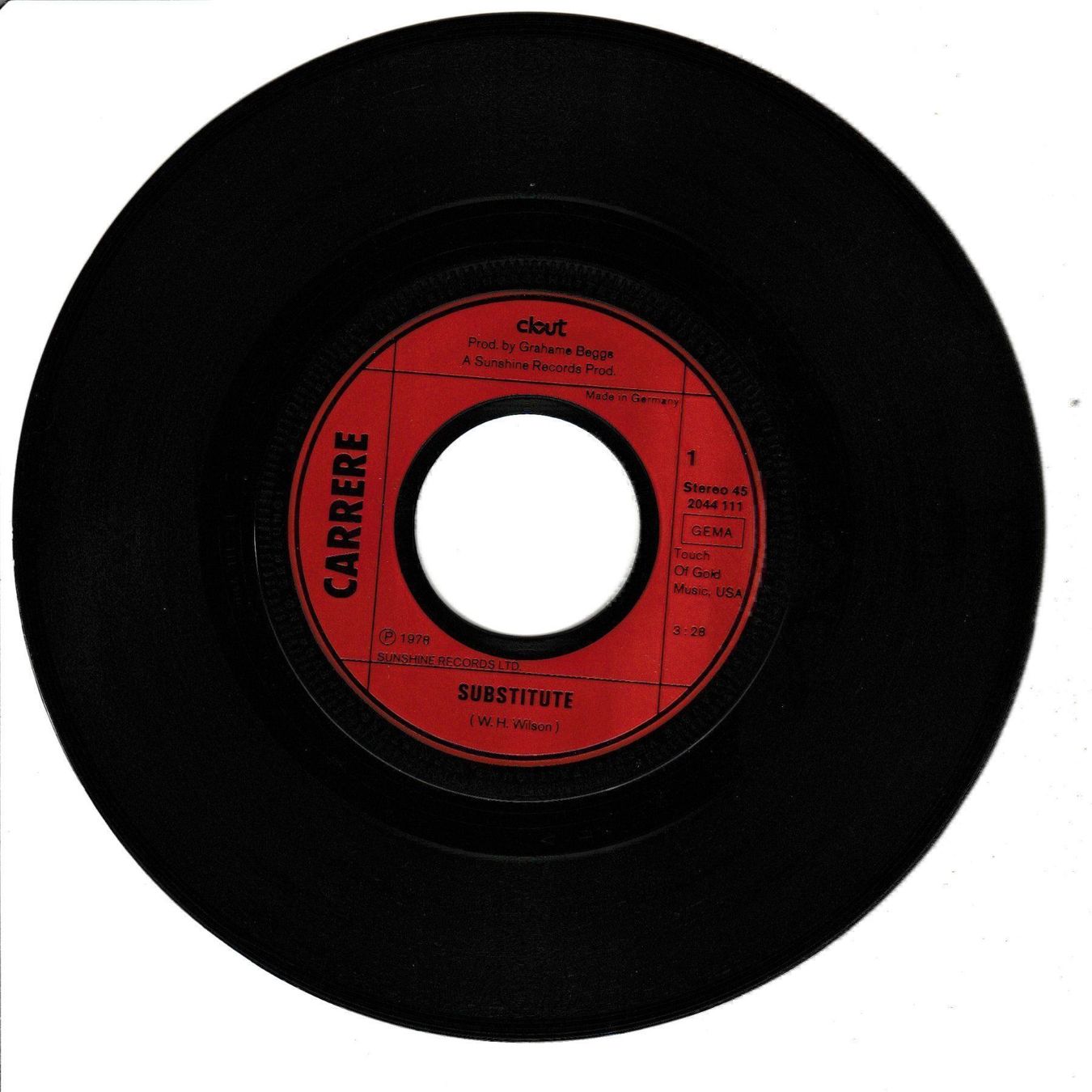 Schallplatten: Clout - Substitute 7" Vinyl 1978 – Gebraucht aus Tübach von JamesStone 2