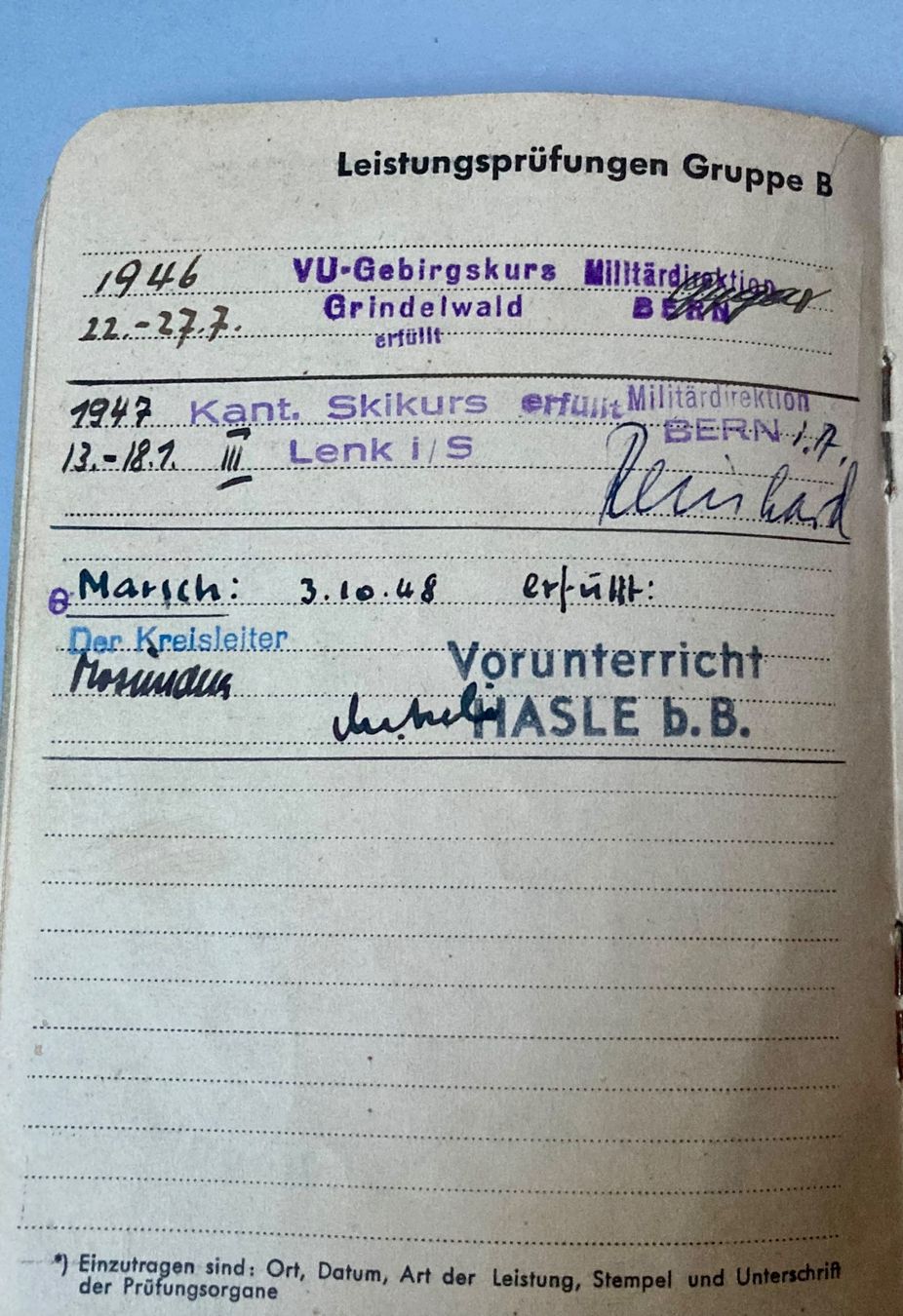 Documenti: Dienstbüchlein, Vorunterricht, Eidg. Leistungsheft, – Usato da Rüegsauschachen venduto da Andyalfredo 3