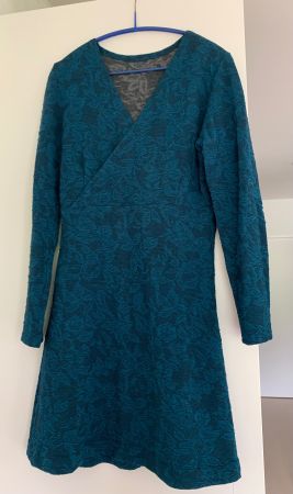 Kleid Gr.S, Farbe petrol, mit Struktur > UNIKAT! HANDMADE!