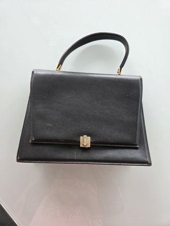 Damen Handtasche Leder schwarz mit Henkel gebraucht