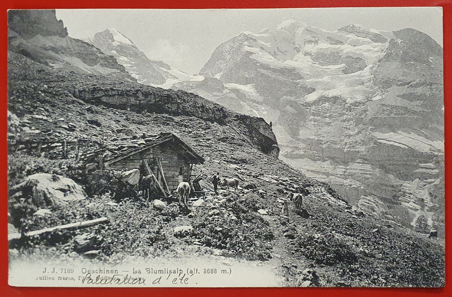 Ansichtskarten: Oeschinen -  Blümlisalp, 1910 – Gebraucht aus Kreuzlingen von Rschweiz1