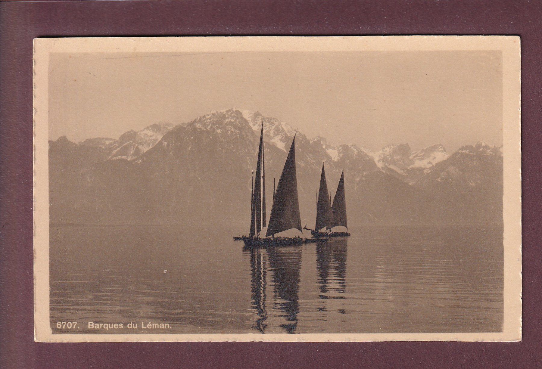 Cartoline postali: BARQUES DU LEMAN – Usato da Pully venduto da nicecards