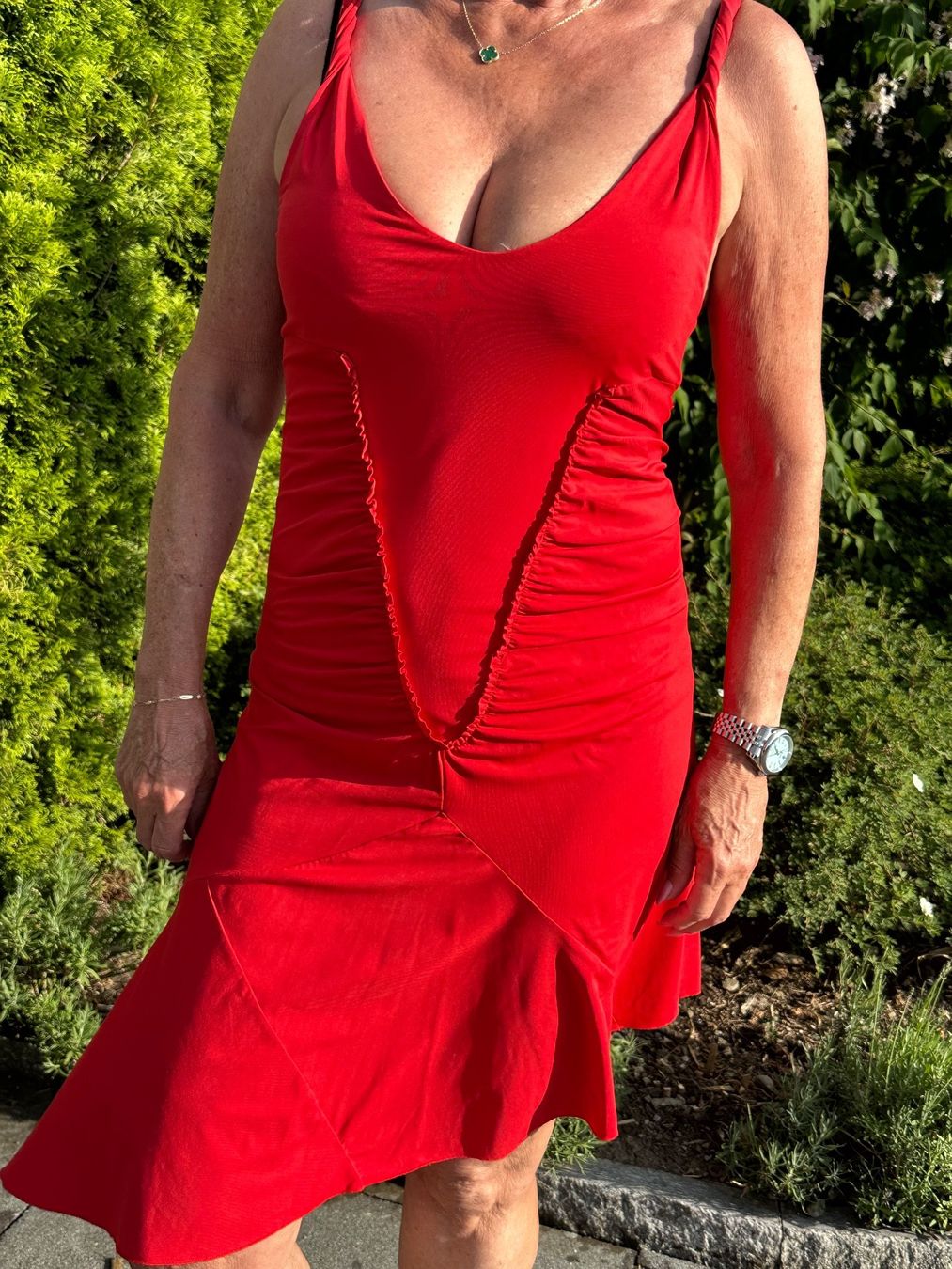 Vestiti: Rotes Sommerkleid Gr.S, asymmetrisch – Usato da Wettswil venduto da haddy91