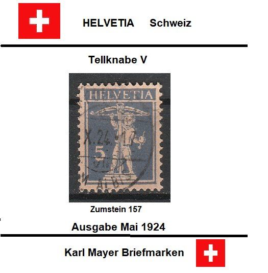 Alle Briefmarken: Tellknabe V                       Ausgabe Schweiz – Gebraucht aus Castiel von MonaLisa57