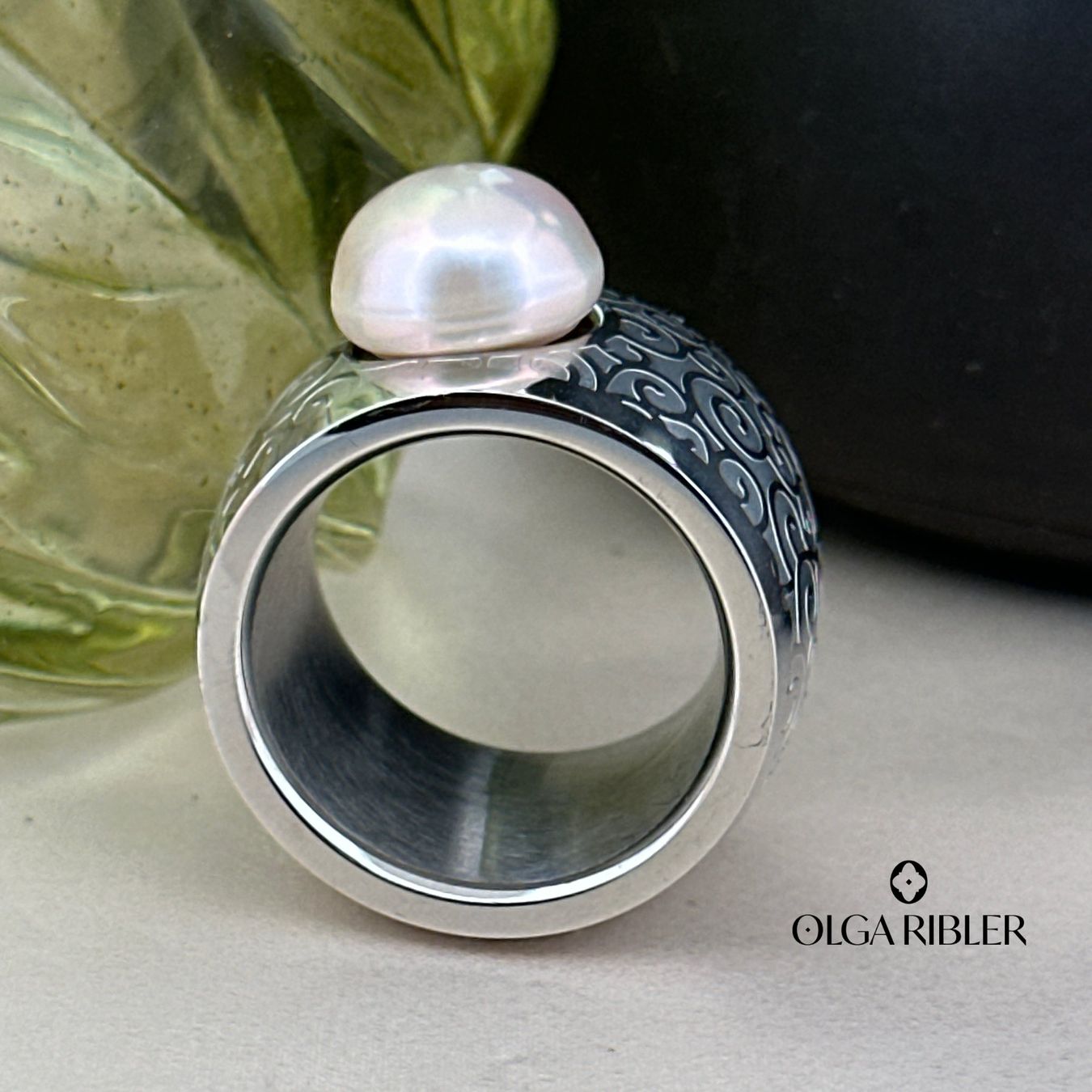 Olga Ribler Anelli: Massiver Ring Edelstahl - mit Perle - Grösse 60 – Nuovo (secondo la descrizione) da Luzern venduto da byolgaribleroutlet 4