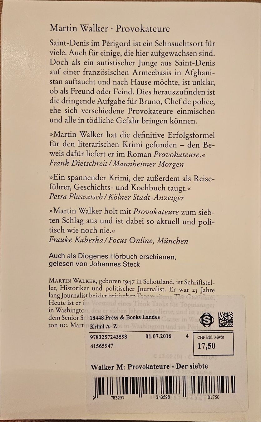 Bücher: Martin Walker - Provokateure - 7. Fall – Gebraucht aus Hinwil von brucha01 1