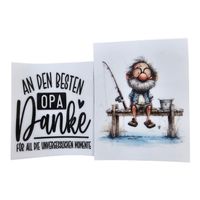 Süsses Bild-Set "Bester Opa" Dankeschön für Papa, Opa UV Kl.