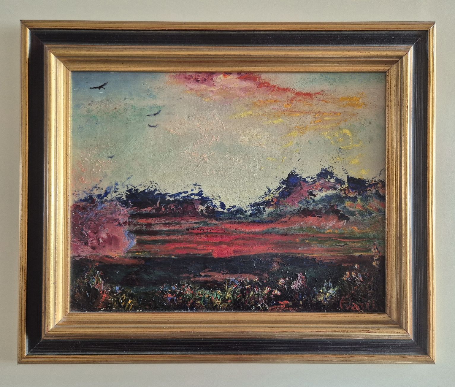 Gemälde: André Evard huile oeuvre abstraite tableau coucher de soleil – Gebraucht aus Tramelan von La_mine_d_art 5