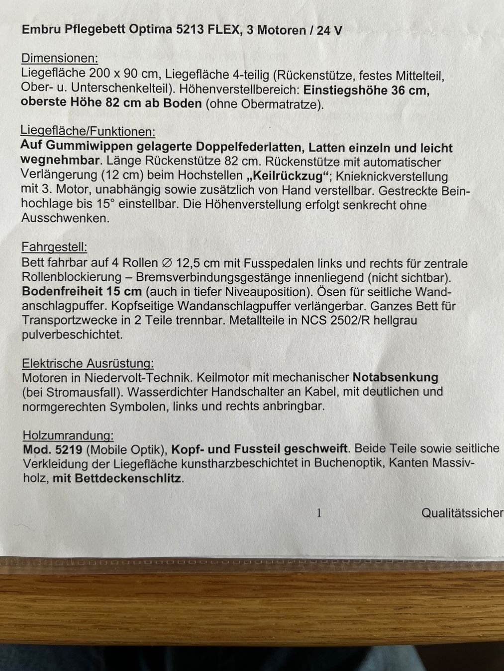 Letti: Elektrisches Pflegebett mit Nachttisch – Usato da Roeschenz venduto da Little5 7