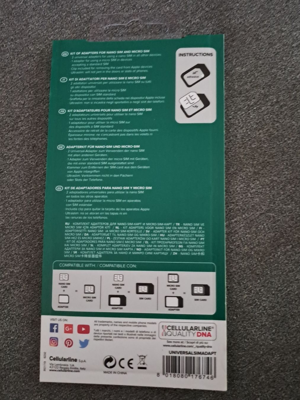Unità & Adattatore: Cellularline Adapter Kit 3in1 Universal Nano Micro SIM neu – Nuovo e nell'imballaggio originale da Winterthur venduto da luk_hx8v 1