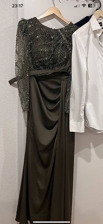 Khaki Abendkleid Grösse S