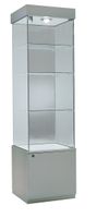 Glasvitrine, ESG Glas, Silber, LED (B.53cmxT.46cmxH.188cm)