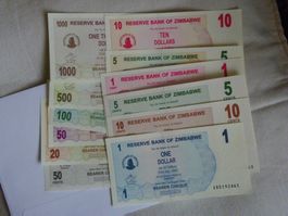 Zimbabwe Banknoten Set, Inflationsgeld, Zustand!, Neu