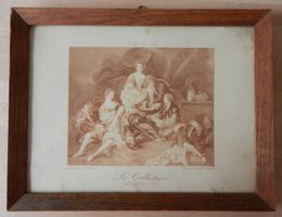 Antiker Druck "La Collation" Museum Caen gerahmt