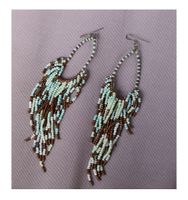 Boucles d'oreilles perles d'occasion longueur 14 cm