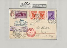 1938 Flugpost Triesenberg Liechtenstein Frankatur nach Zug
