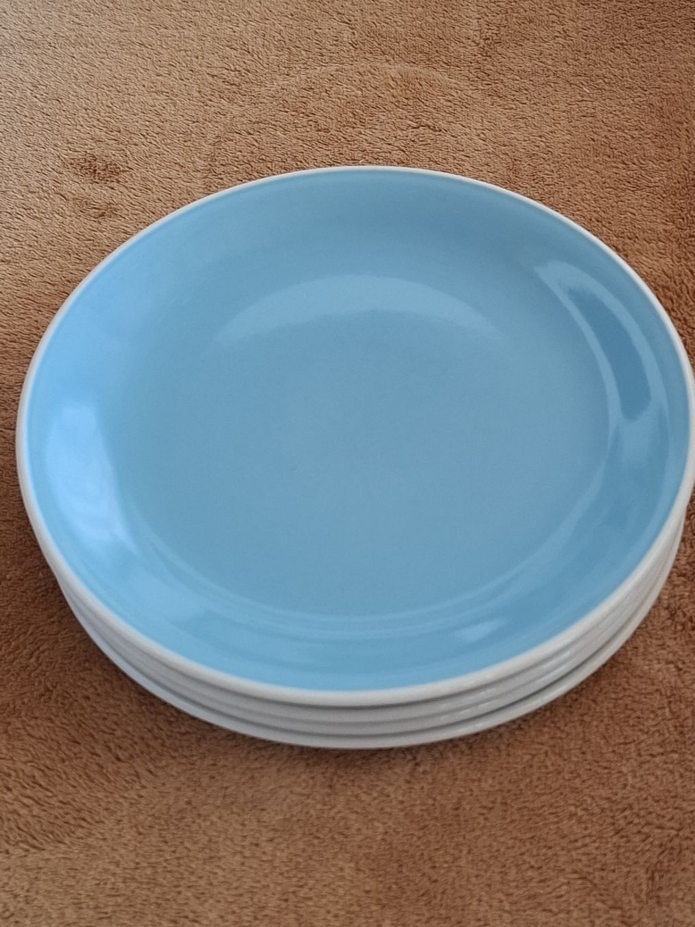 Rössler Piatti: 4 RÖSSLER Dessert Teller hellblau  – Usato da Riniken venduto da bro_slk8 4