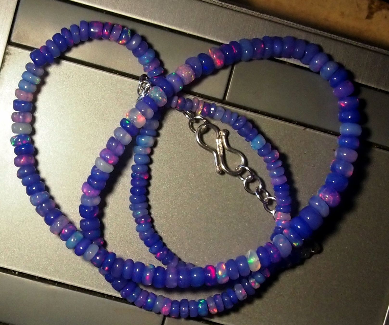 Catenine: TOP FEUEROPAL-HALSKETTE, einzigartige Farben! – Nuovo e nell'imballaggio originale da Reinach BL venduto da Marblue 3