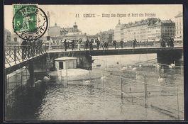 Genève, Etang des Cygnes et Pont des Be