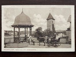 RHEINFELDEN Partie aus dem Kronengarten, Kutsche mit Esel