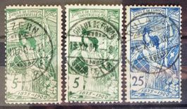 1900: Centenaire de l'UPU, 5 c A+C + 25 c B, O