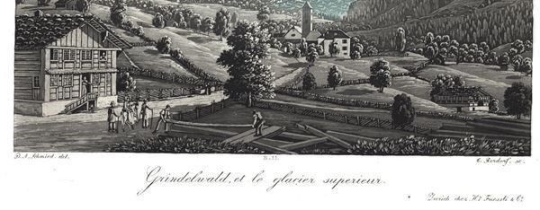 Stiche: Grindelwald Aquatinta von Schmied – Gebraucht aus Rafz von Helvet32 1