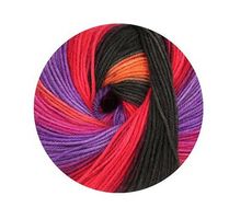 Wolle Verlaufsgarn multicolor Lila Rot Schwarz 50g