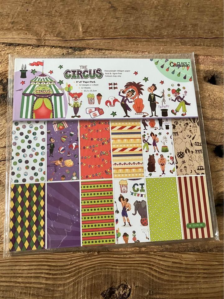 Papiere: 12 Blatt Design-Papier, Bastelpapier "The circus" – Neu und originalverpackt aus Effretikon von wenuss 6